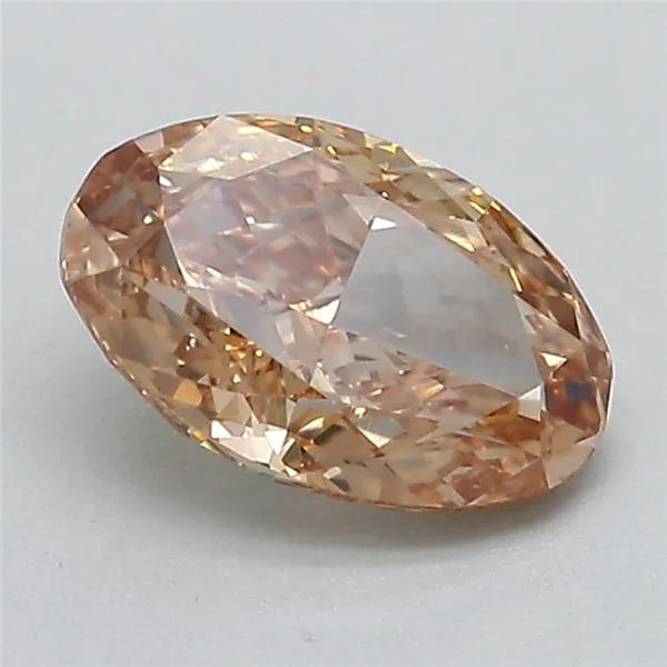 0.59ct Oval Lab Grown Diamond (Colour Fancy Light Brown, Clarity VVS2, IGI Certified)