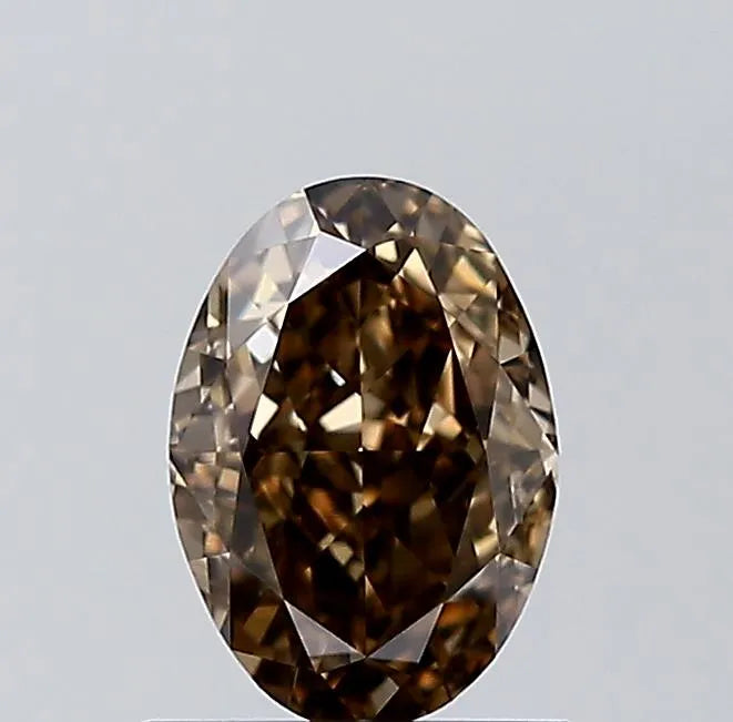 1.15ct Oval Natural Diamond (Colour Fancy Dark Yellowish Brown, Clarity VVS1, GIA Certified)