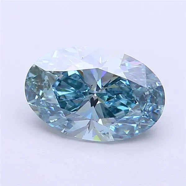 Oval Lab Grown Diamond (Colour Fancy Vivid Green Blue