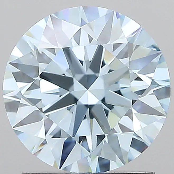 1.58ct Round Lab Grown Diamond (Colour Fancy Vivid Blue, Clarity VVS1, Cut ID, IGI Certified)