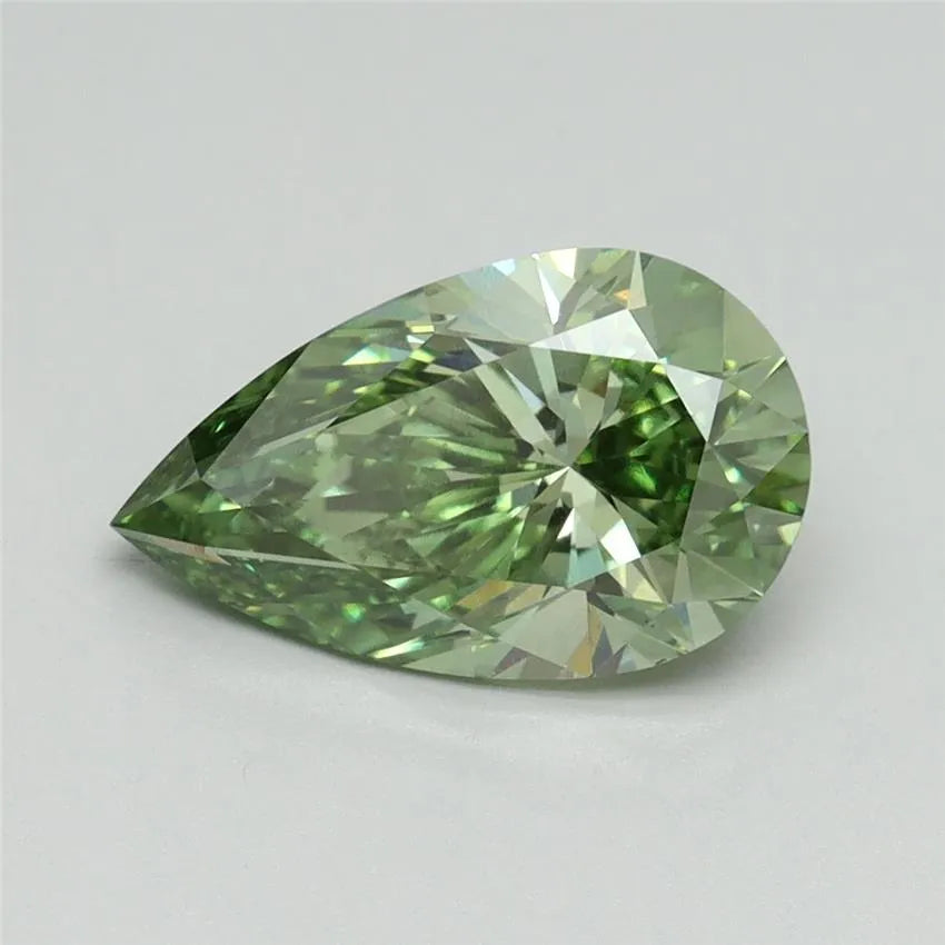 2.00ct Pear Lab Grown Diamond (Colour Fancy Vivid Green, Clarity VS1, IGI Certified)