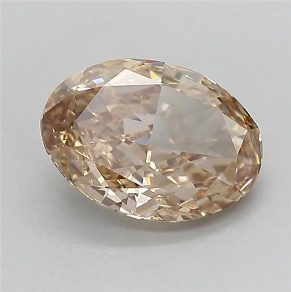 2.09ct Oval Lab Grown Diamond (Colour Fancy Light Brown, Clarity VVS2, IGI Certified)