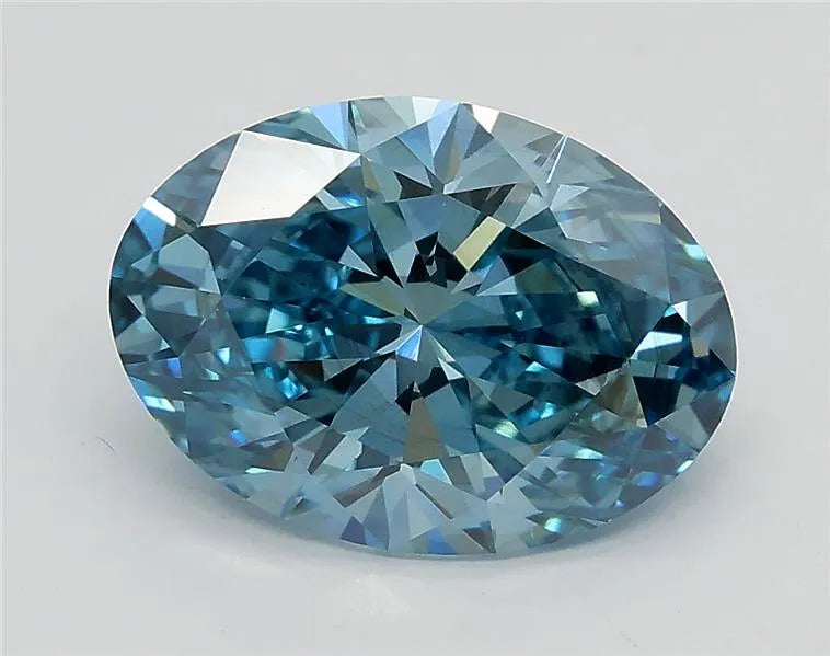 2.21ct Oval Lab Grown Diamond (Colour Fancy Vivid Blue, Clarity VS2, IGI Certified)