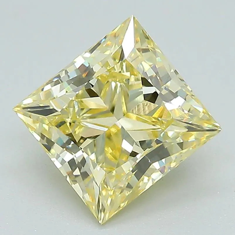 2.48ct Princess Lab Grown Diamond (Colour Fancy Intense Yellow, Clarity VS1, IGI Certified)