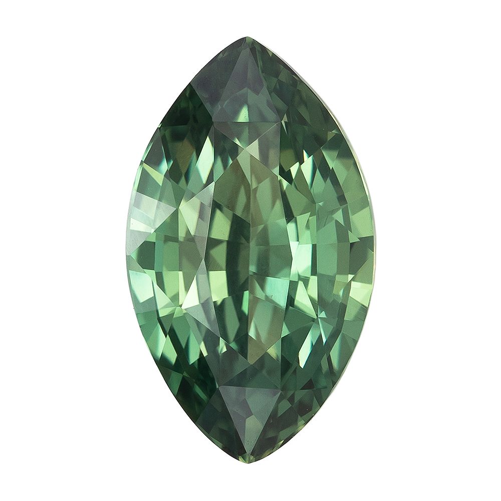 2.80ct Marquise Natural Sapphire (Colour Green, Clarity Slightly Included, Cut Faceted)