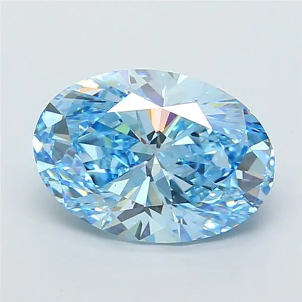 5.05ct Oval Lab Grown Diamond (Colour Fancy Vivid Blue, Clarity VS2, IGI Certified)