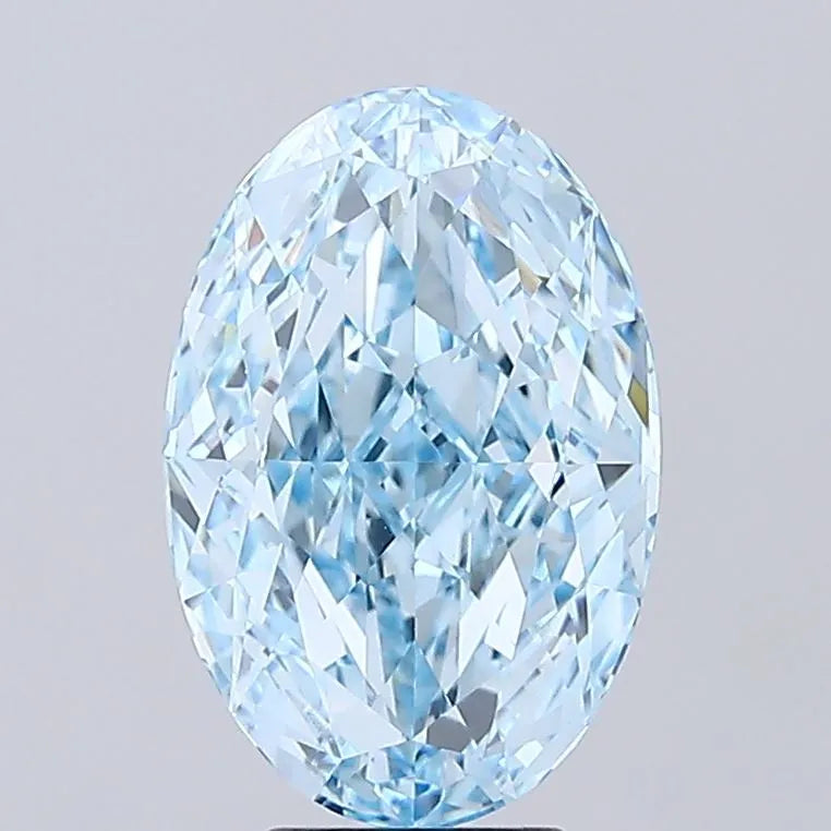 5.07ct Oval Lab Grown Diamond (Colour Fancy Vivid Blue, Clarity VVS2, IGI Certified)