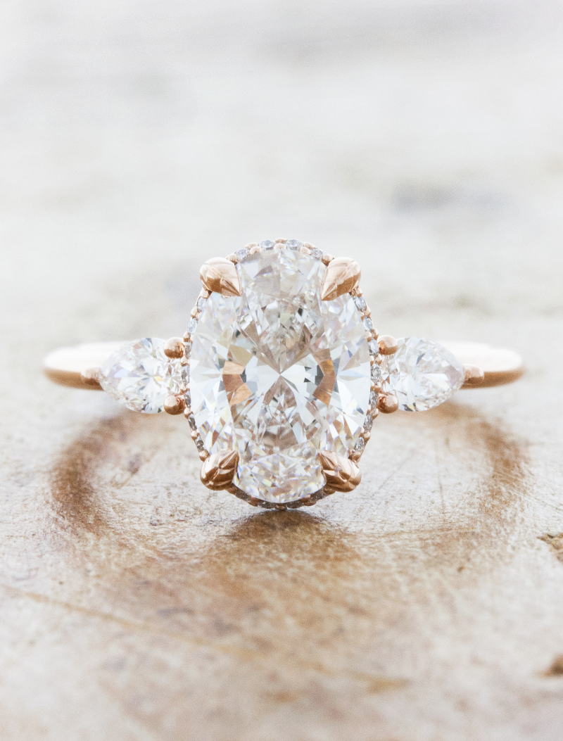 caption:Shown with 1.75ct oval diamond in 14k rose gold
