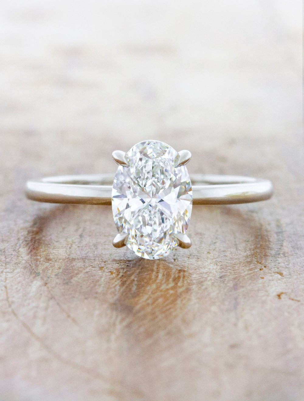 Florina: Oval Diamond Solitaire Engagement Ring in 14k