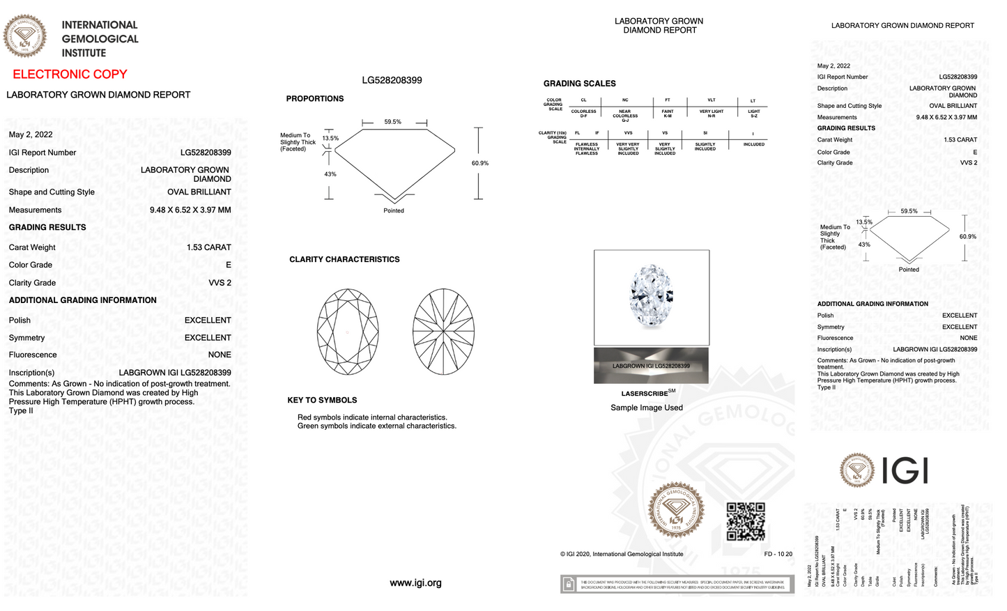 Serafina - 1.53ct Oval Lab Grown Diamond