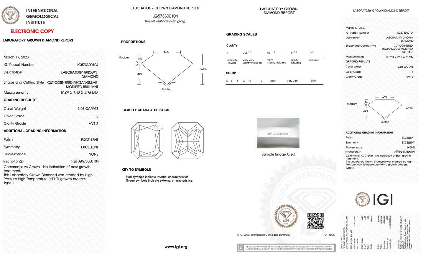 Kendall - 3.08ct Lab Grown Radiant Diamond