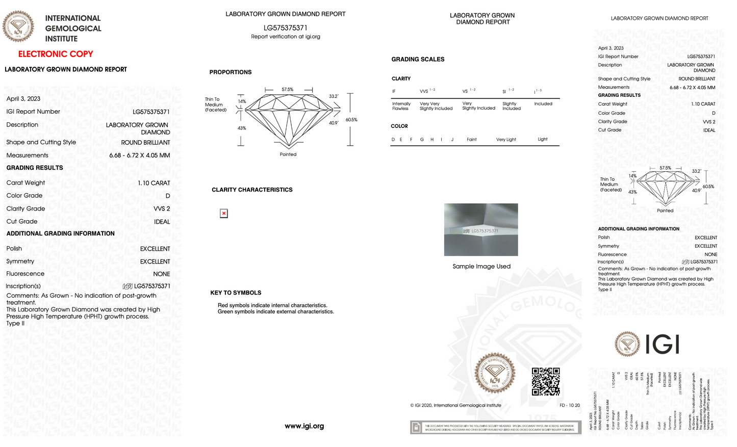 Lexandra - 1.10ct Round Lab Grown Diamond
