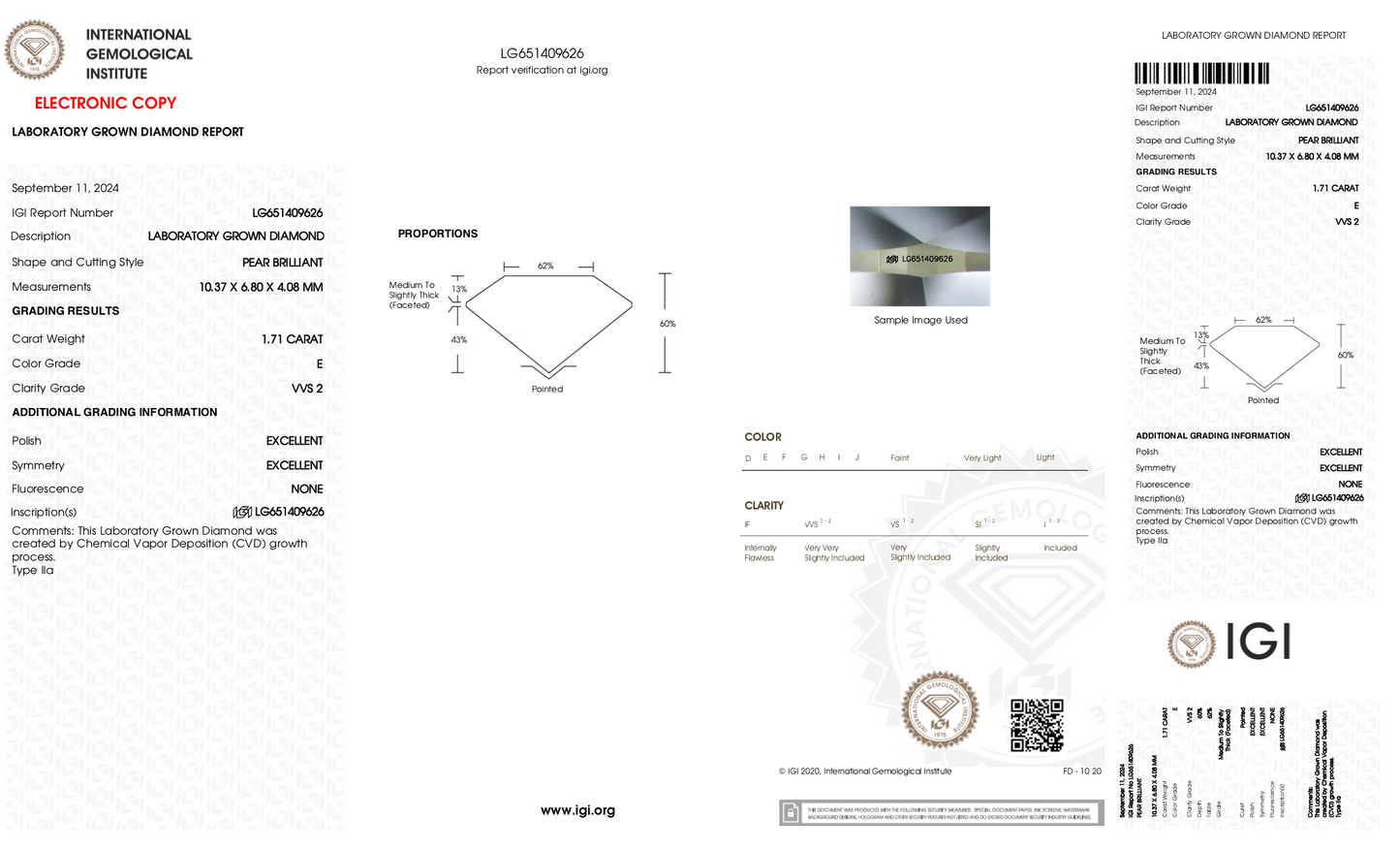 Harmony - 1.71ct Pear Lab Grown Diamond