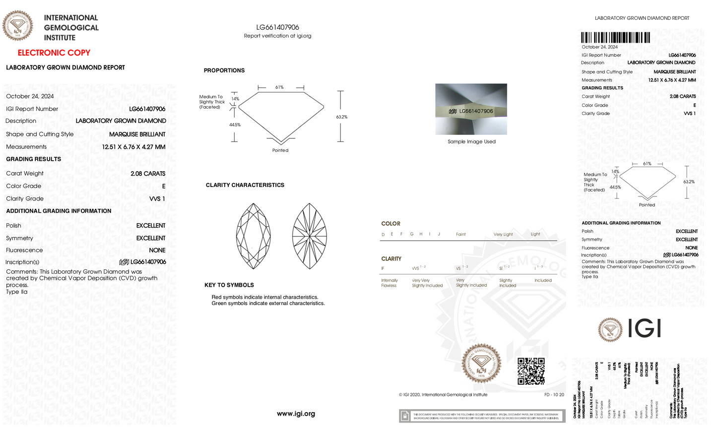 Jacqueline - 2.08ct Marquise Lab Grown Diamond