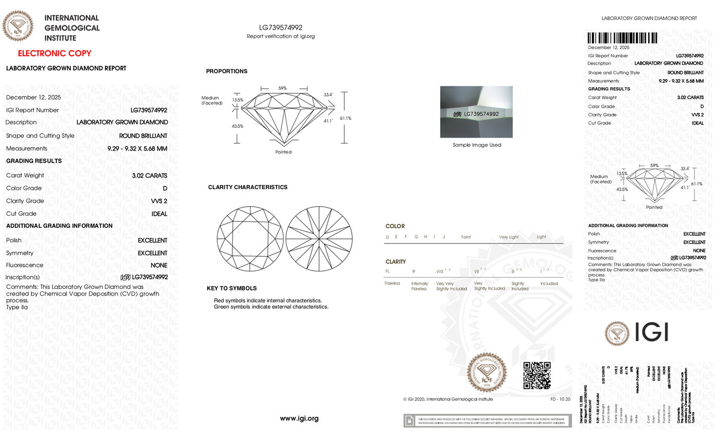 Jeein - 3.02ct Round Lab Grown Diamond