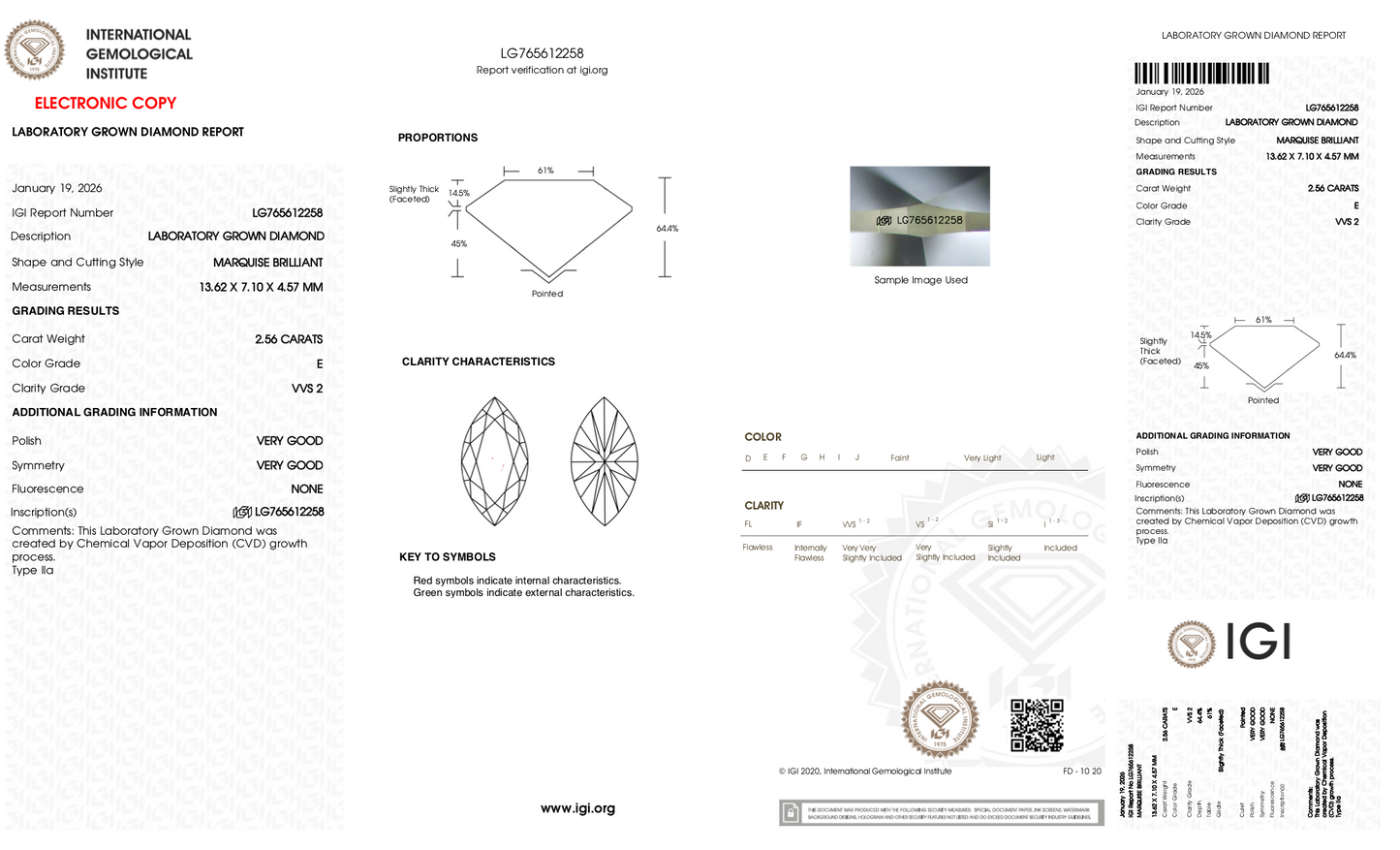 Nessa - 2.56ct Marquise Lab Grown Diamond