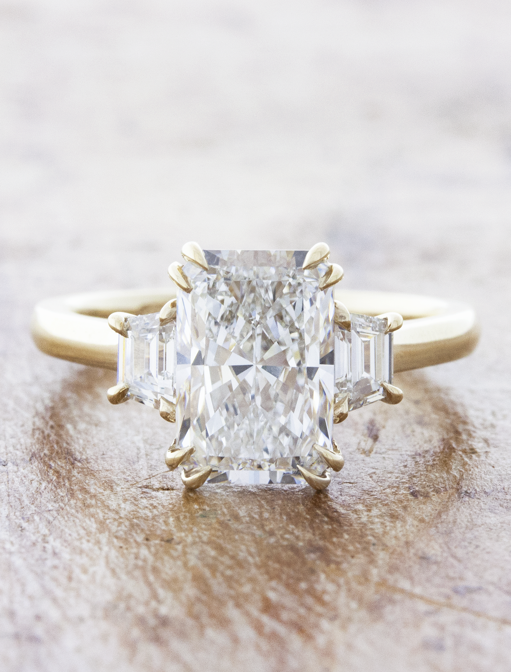 Radiant Cut Engagement Ring with Diamond Wedding Band, Kim & Marie