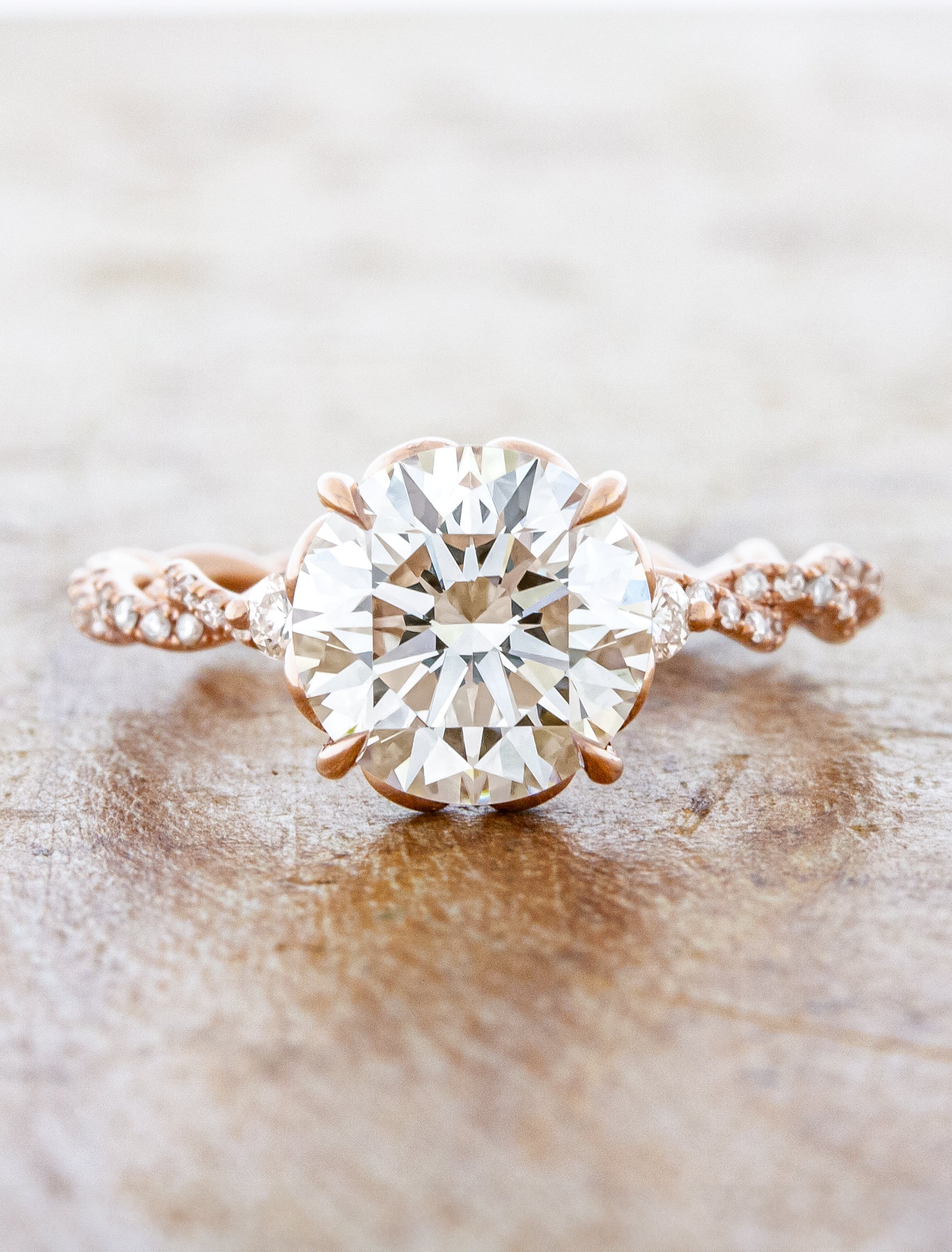 2.50 Ct Three Stone Round Signity Diamond Engagement Ring, Sterling Silver 925 With Yellow Gold Finish Size P