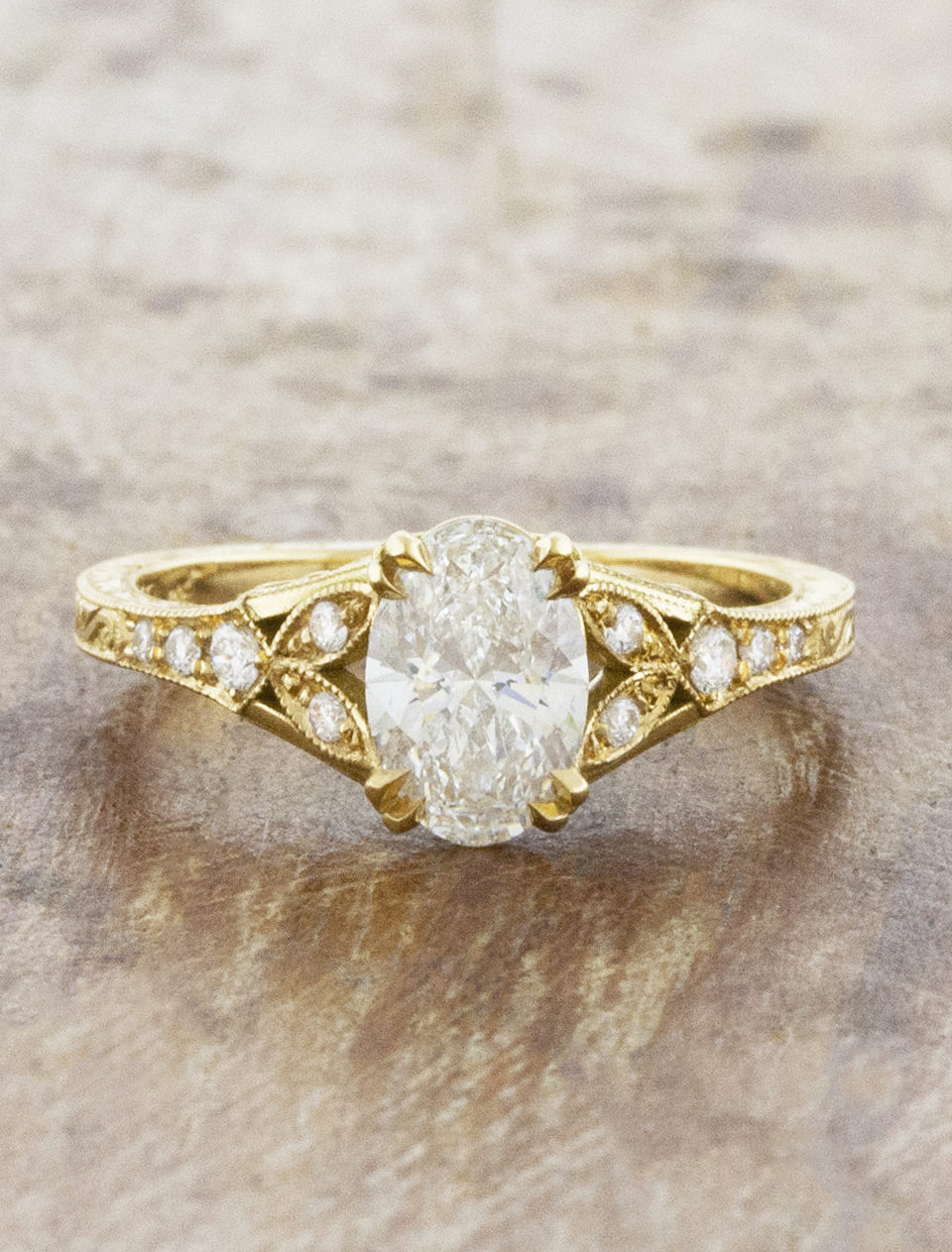 Skyla: Vintage Inspired Oval Diamond Filagree Detailed Engagement