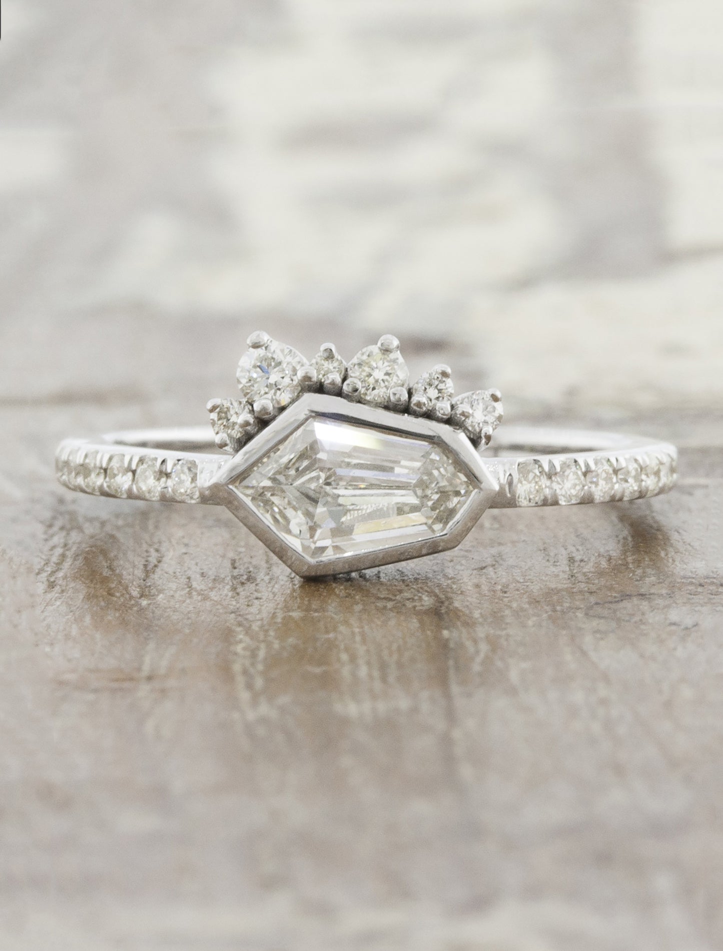 caption:Shown with hexagon diamond in platinum