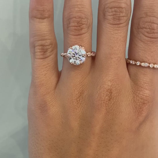 caption:Shown with 3.50ct round diamond set in rose gold