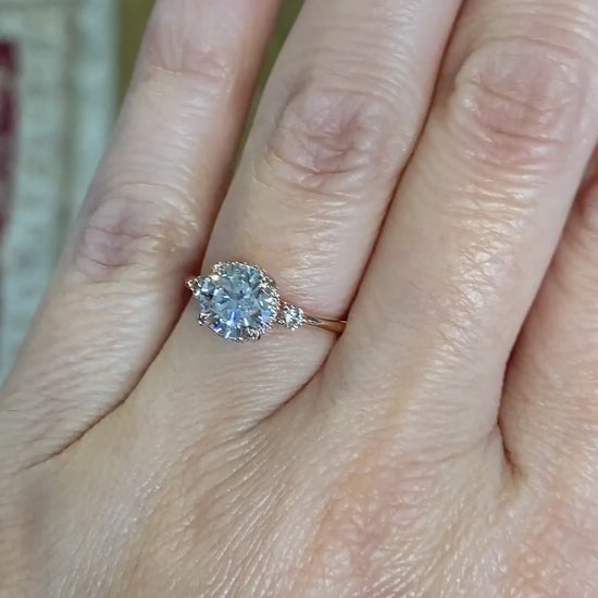 caption:Shown with 1.5ct round diamond set in 14k rose gold