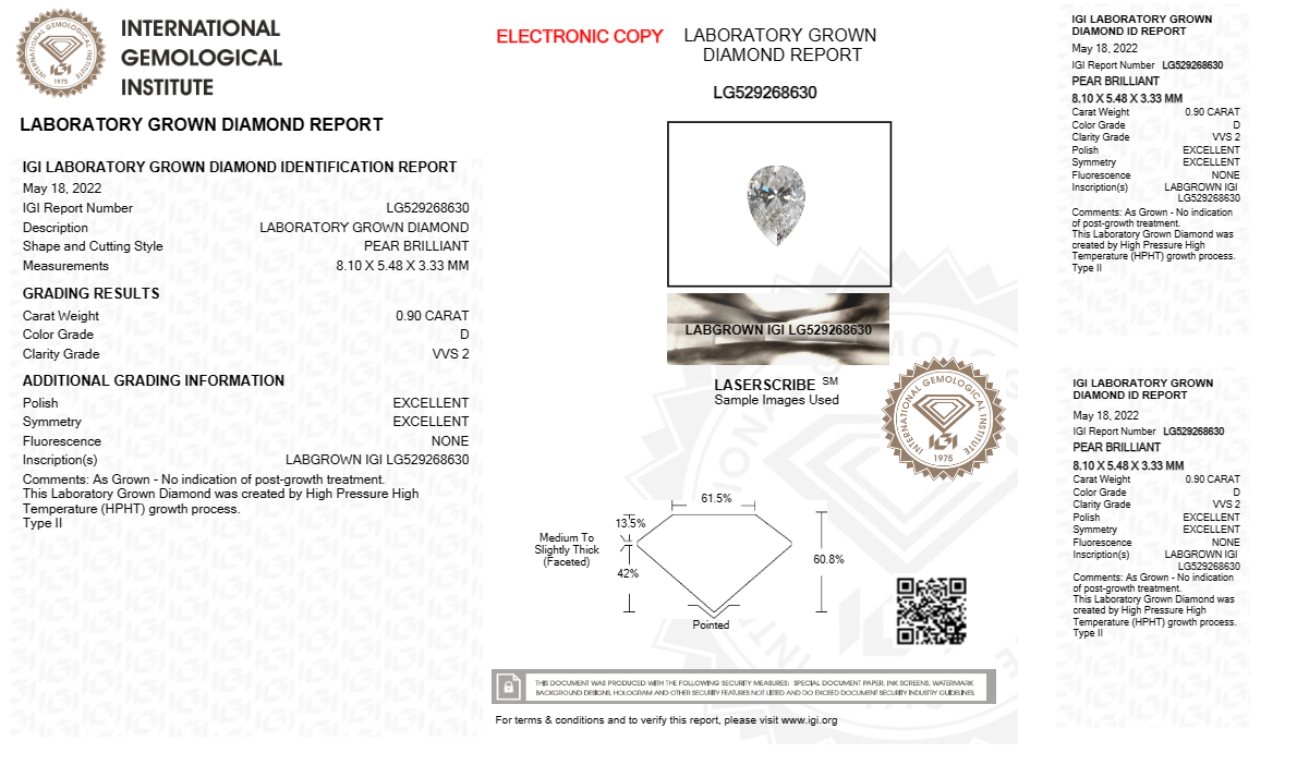 Adel - 0.90ct Pear & 1.54ct Emerald Lab Grown Diamonds