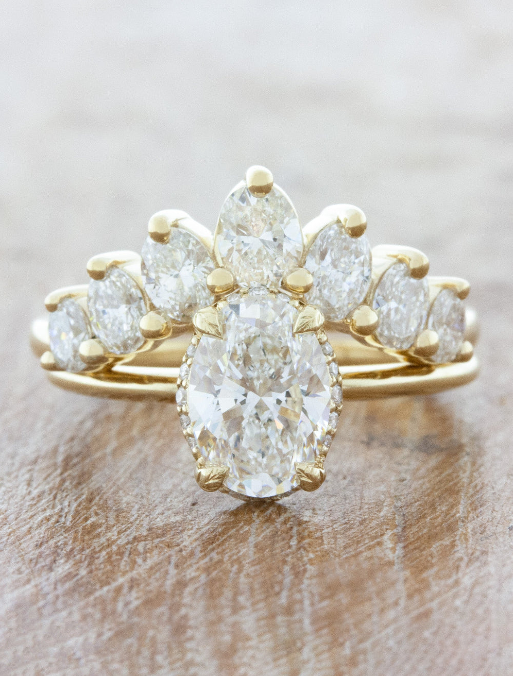 caption:Paired with Isabella engagement ring in 14k yellow gold