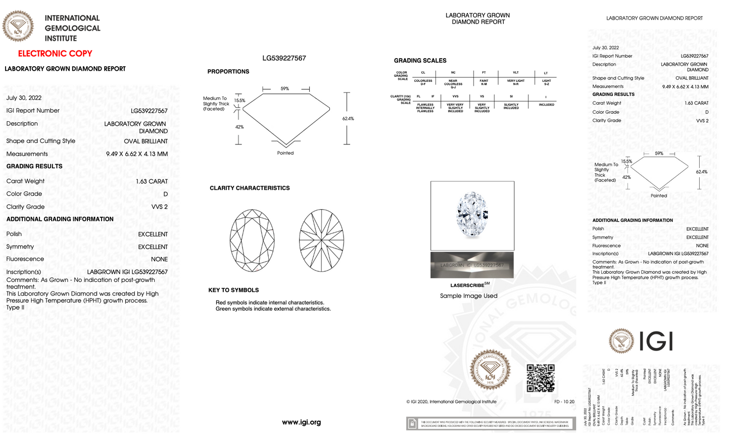 Aurora - 1.63ct Oval Lab Grown Diamond