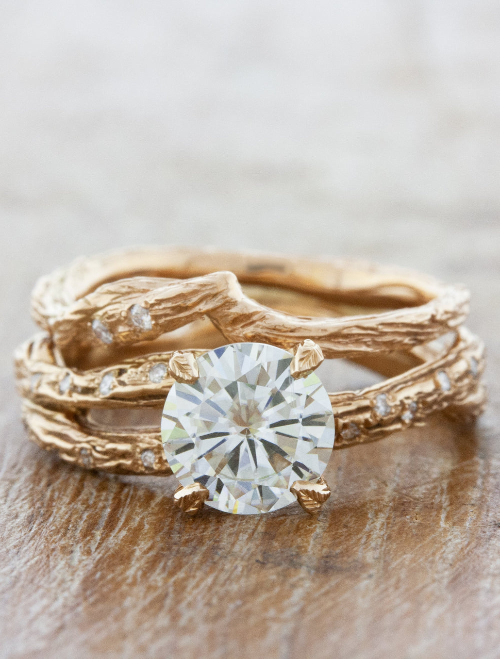 caption:Stacked with Mable engagement ring