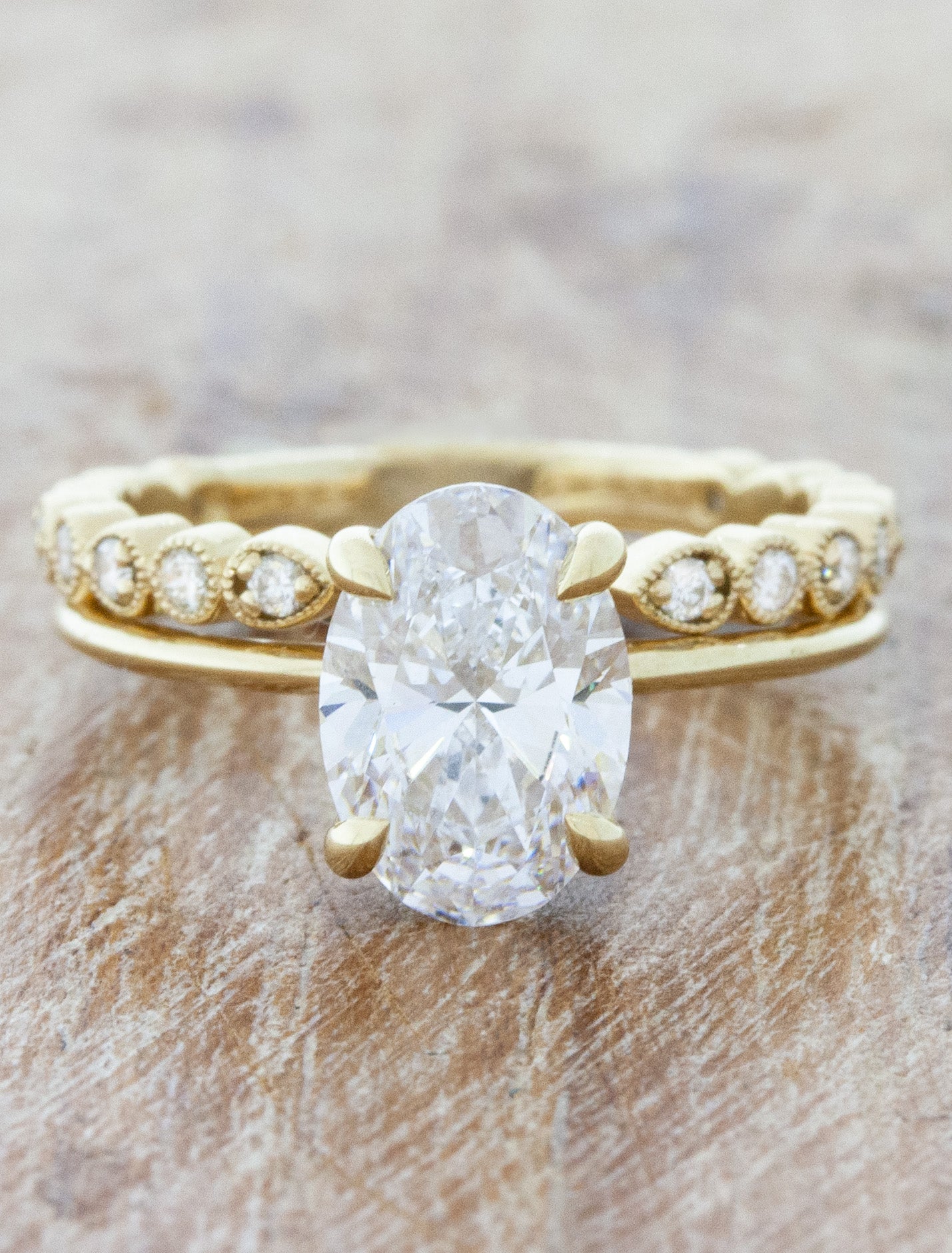 caption:Stacked with Florina engagement ring