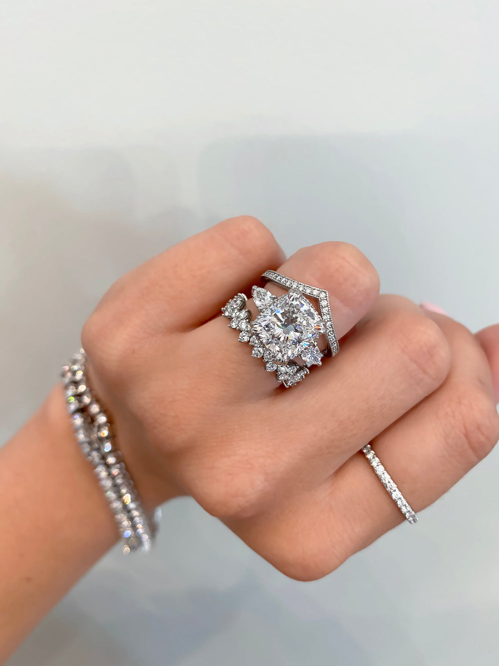 caption:Stacked with Monroe & Ava wedding bands