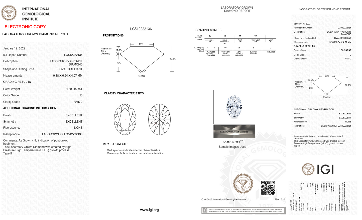 Lebow - 1.58ct Lab Grown Diamond