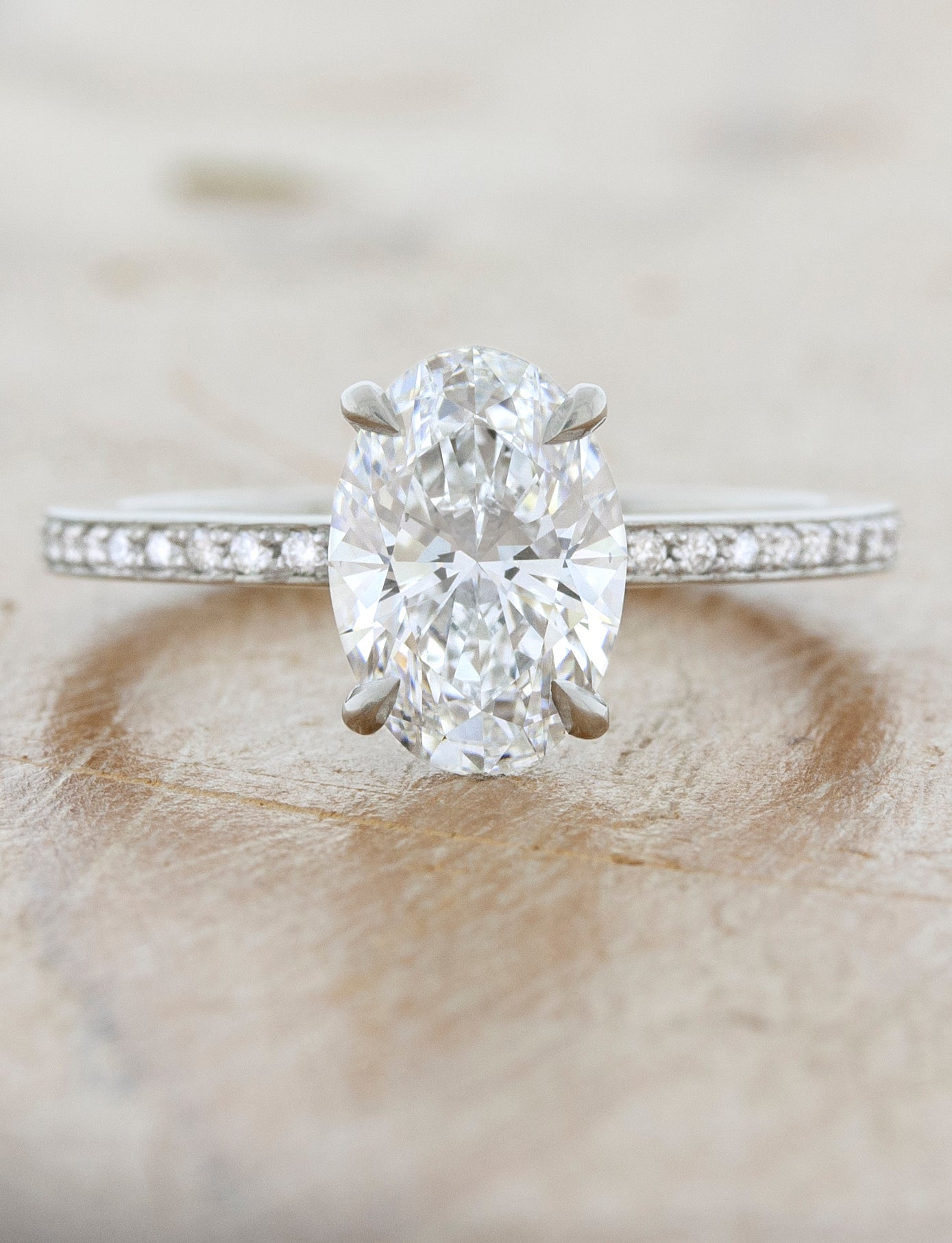 Thin diamond band engagement ring Clearance