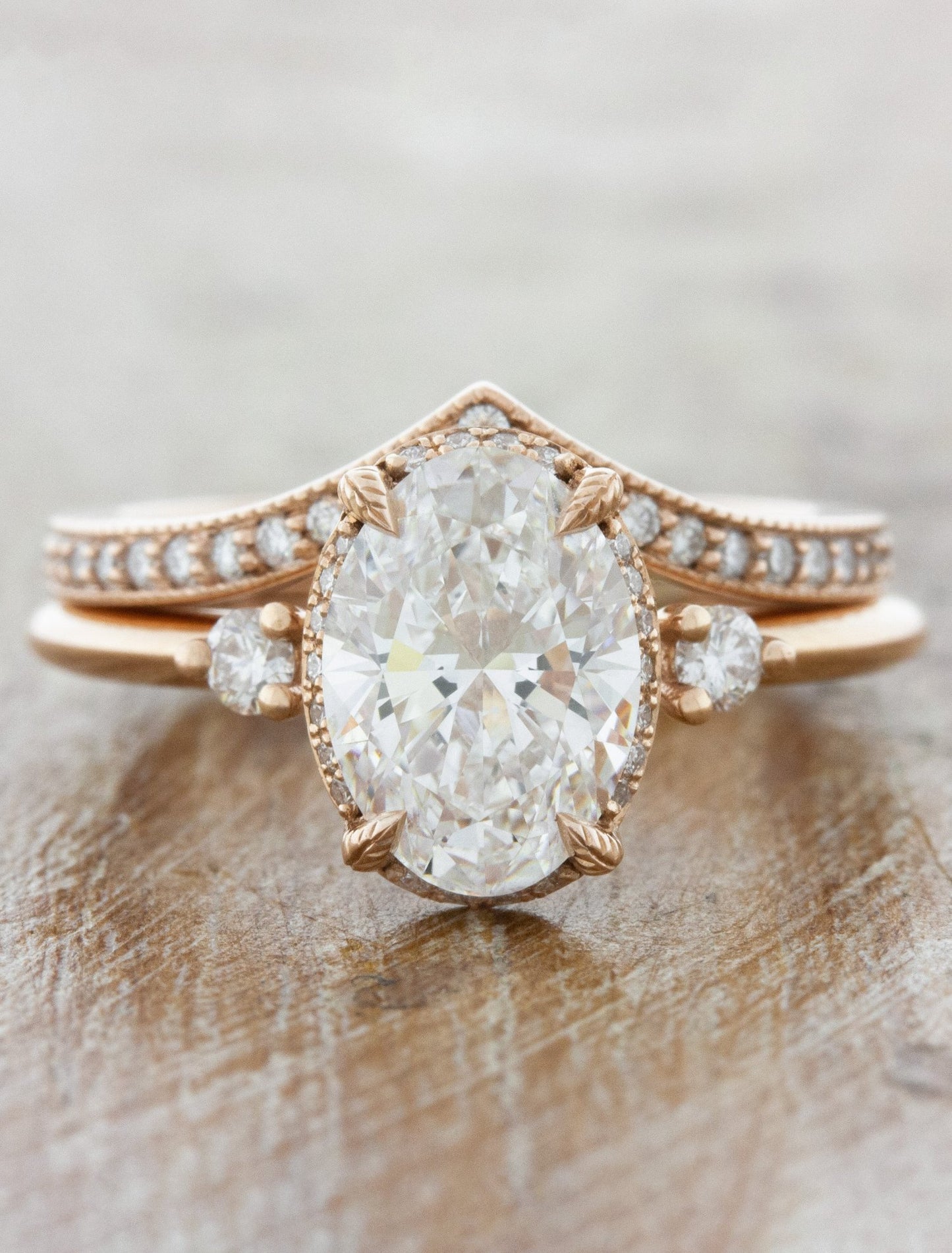 caption:Stacked with Lebow engagement ring