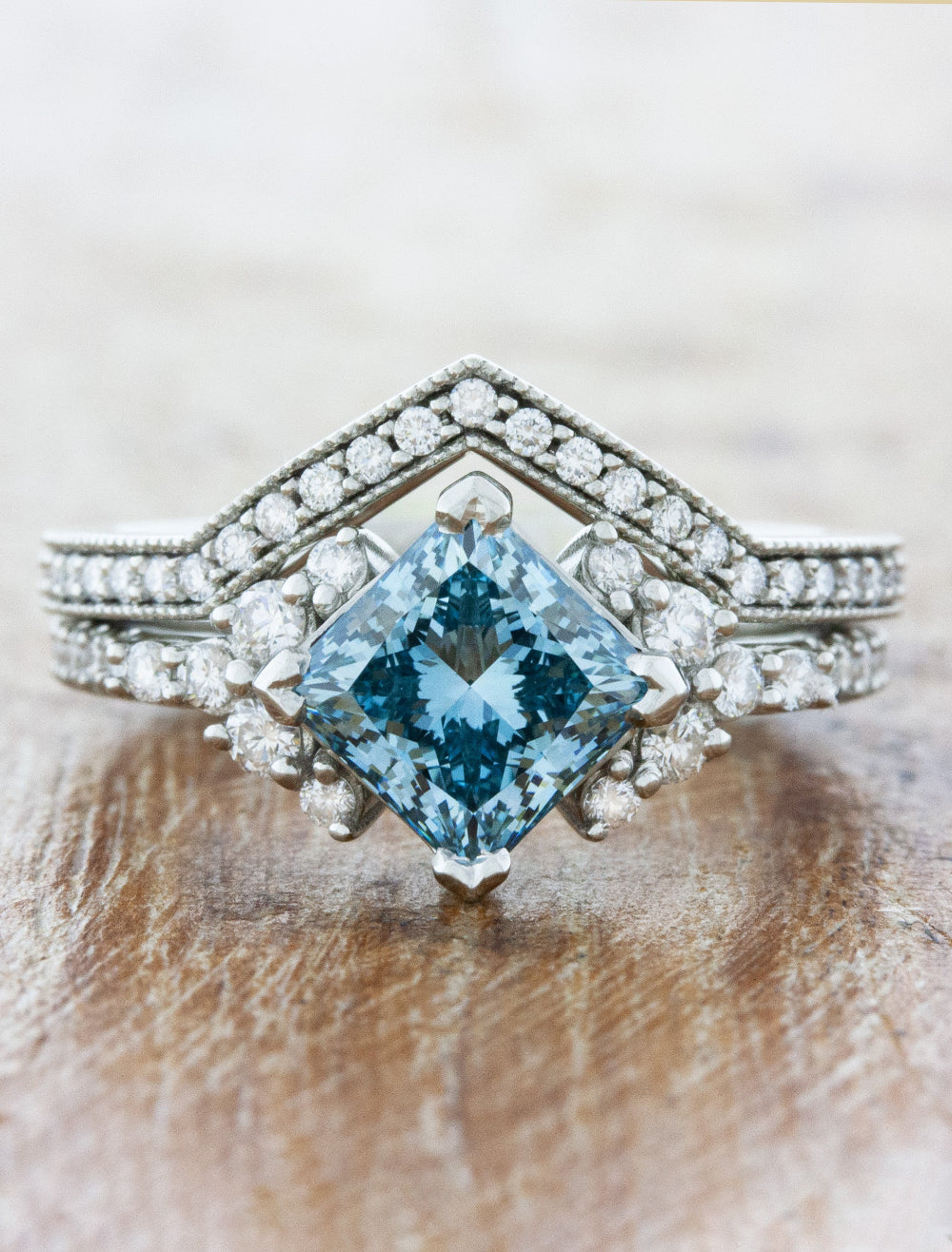 caption:Stacked with custom Loxlynn engagement ring