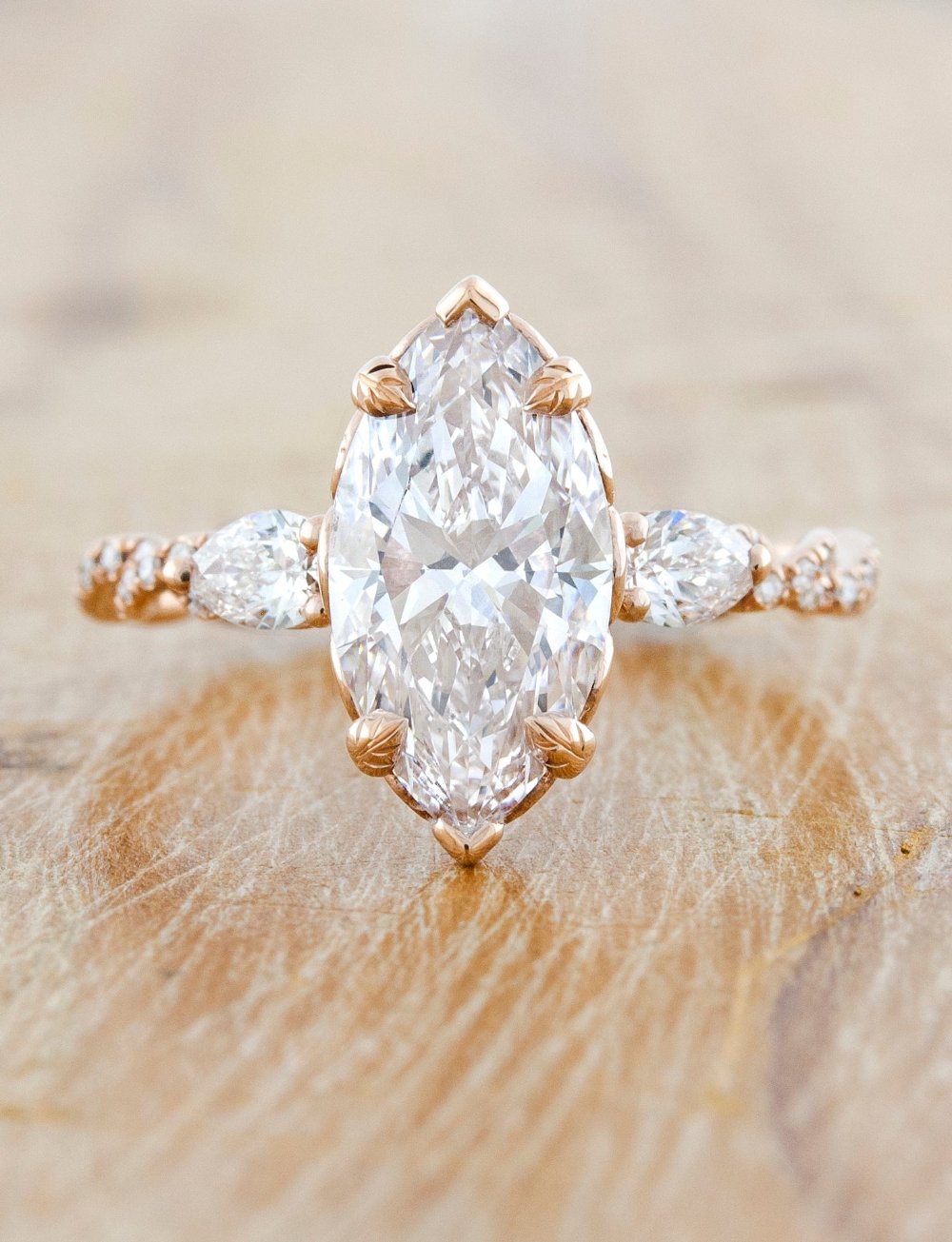 Rose gold marquise diamond ring Clearance