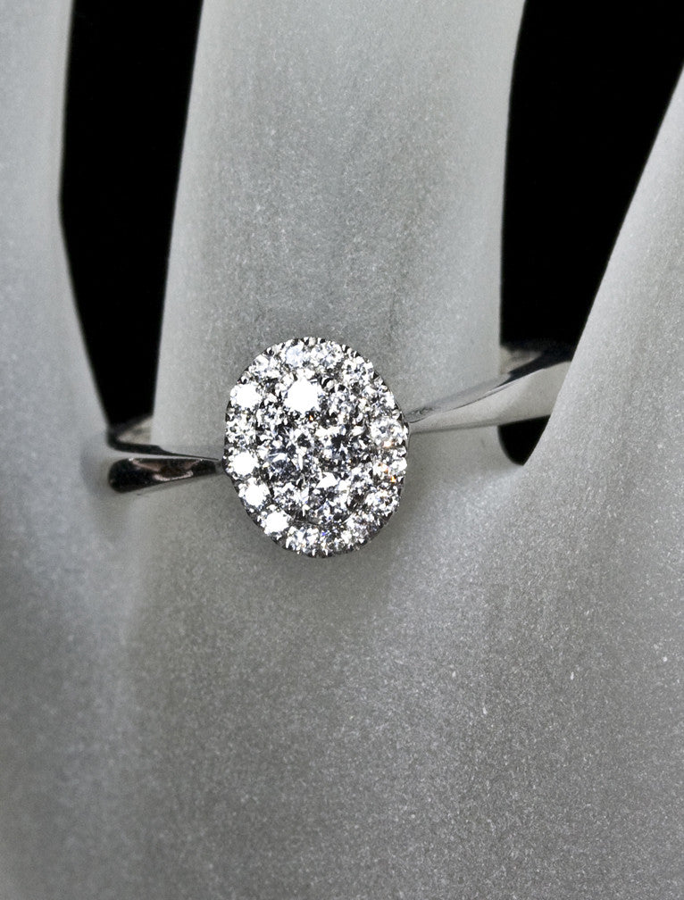 Cluster Diamond Engagement Ring