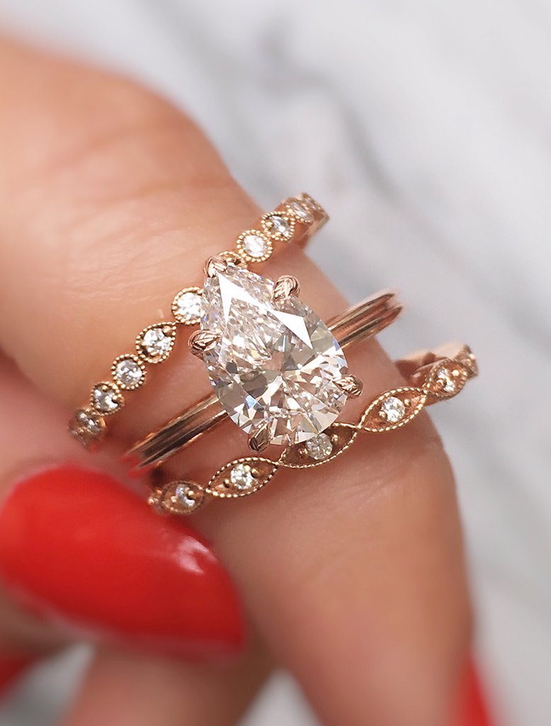 caption:Shown with Esme & Lusia wedding bands