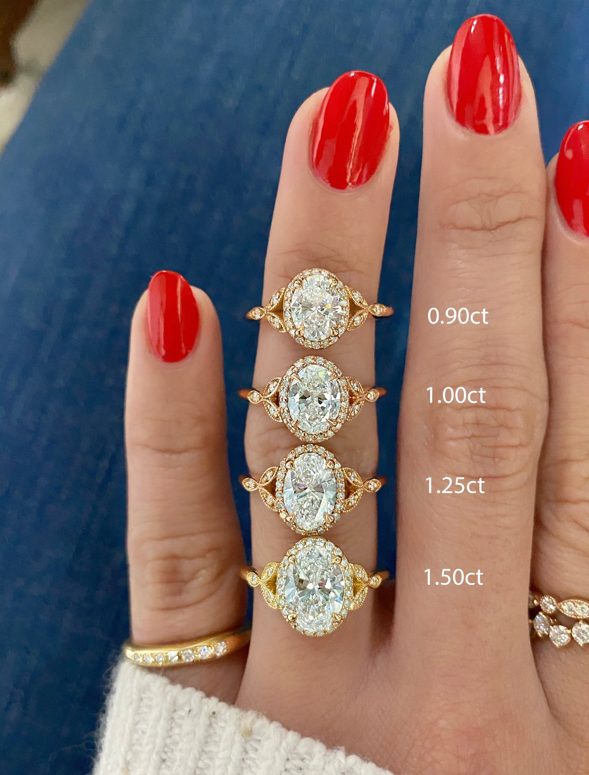 Oval diamond on hand Clearance