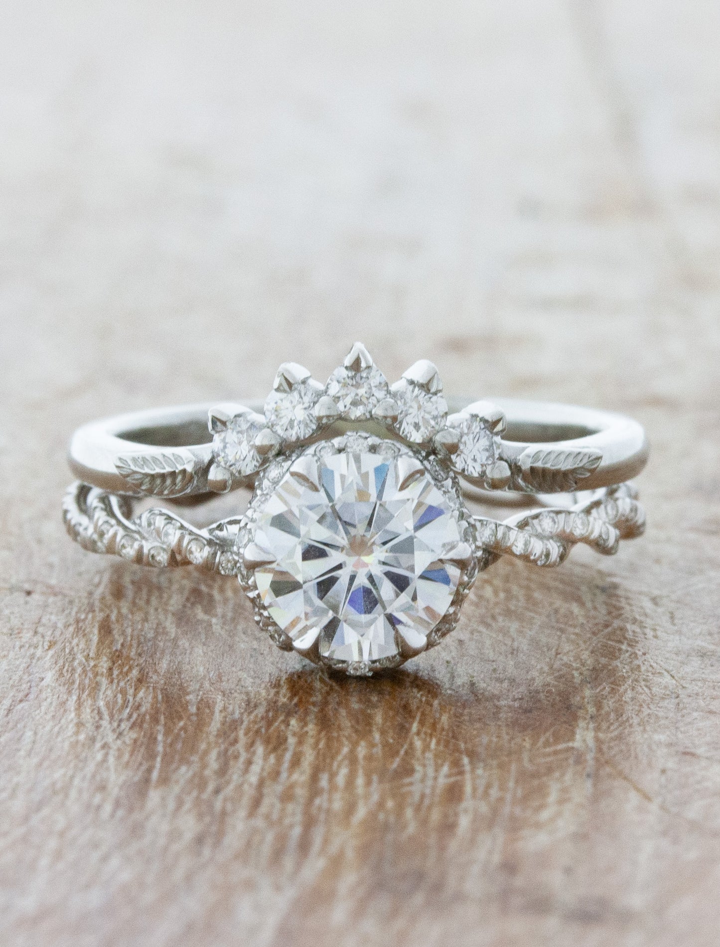 caption:Stacked with Constance engagement ring