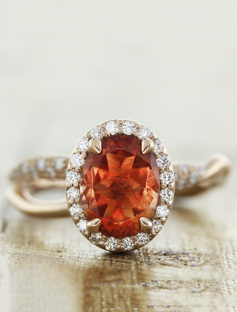 caption:Customized with oval pink sapphire in rose gold