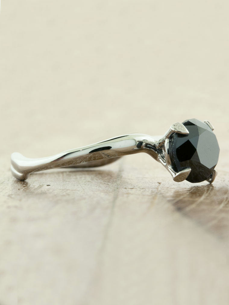 Nature Inspired Leaf Prong Engagement Ring