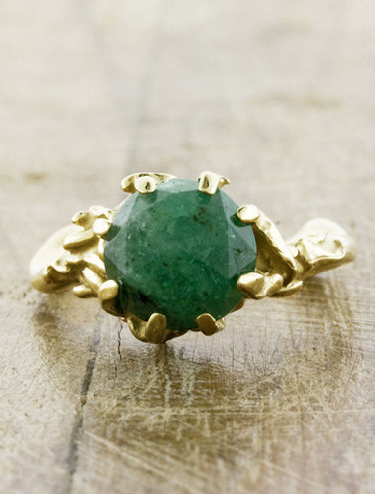 Colette Emerald: Unique Natural Emerald Ring Ken Dana Design
