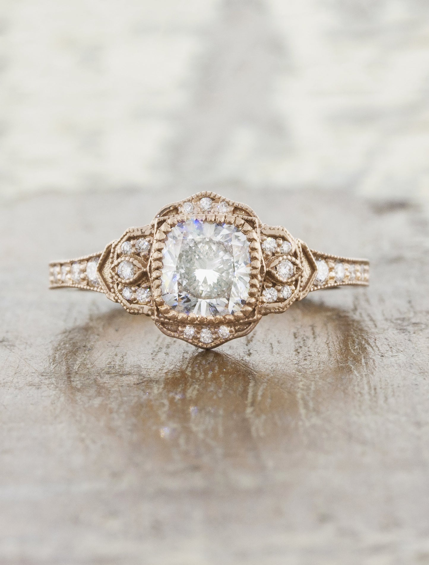 caption:Custom halo & diamond band