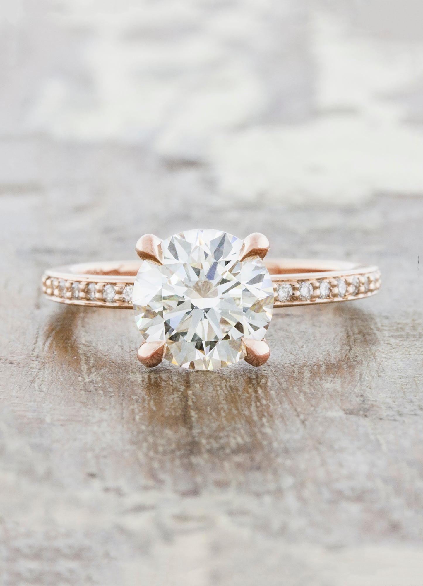 caption:Shown in 14k rose gold with 1.8ct diamond