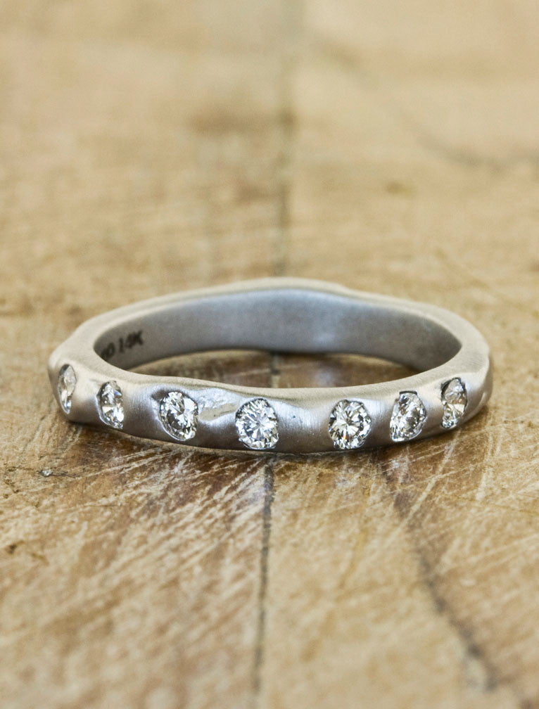 caption:Shown in 14k white gold, satin finish