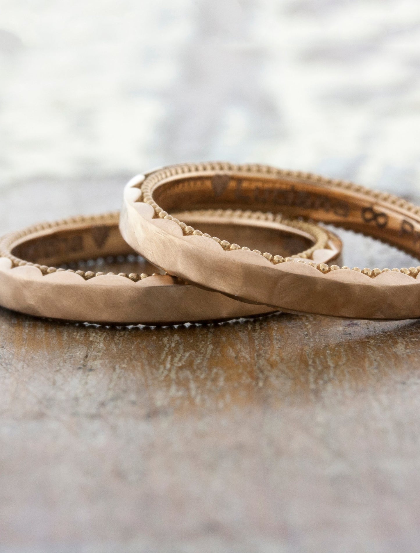 caption:Shown in 14k rose gold, satin finish