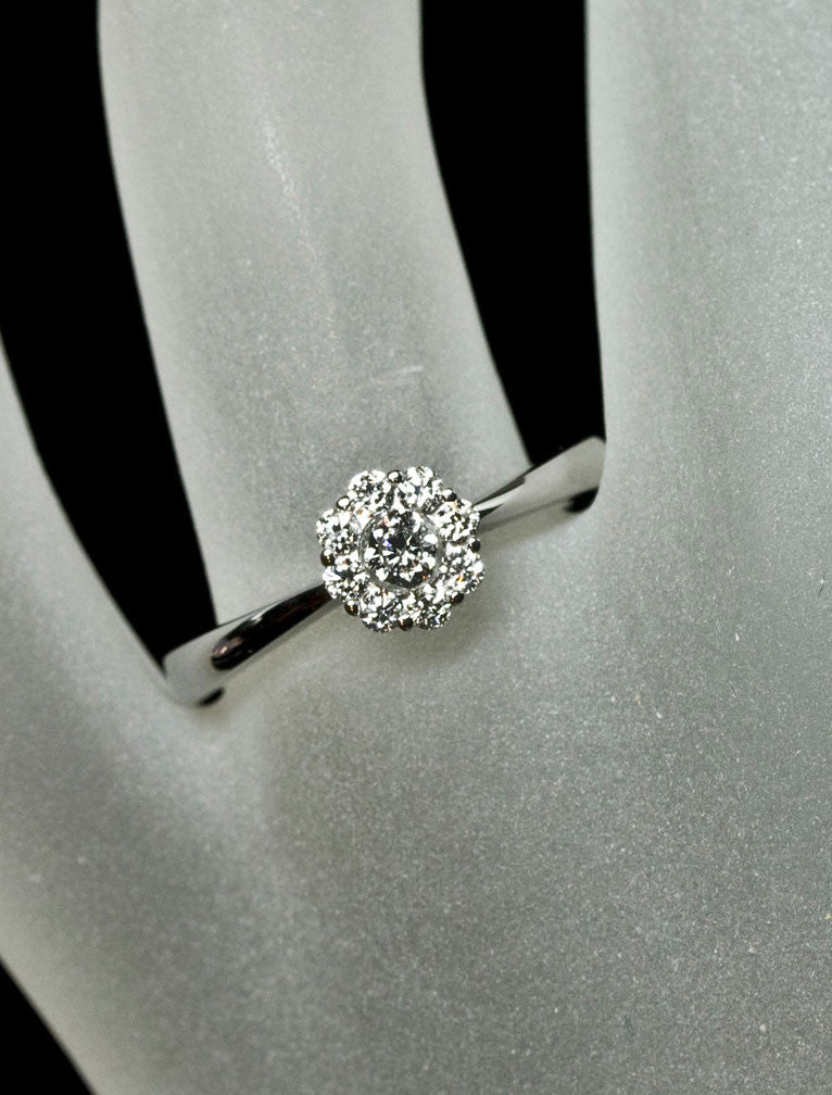 Cluster Diamond Engagement Ring