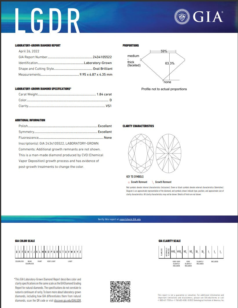 Florina - 1.84ct Oval Lab Grown Diamond